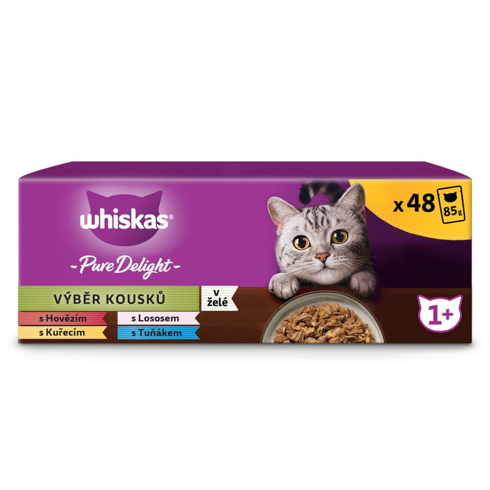 Levně Whiskas Pure Delight kapsičky výběr kousků v želé pro dospělé kočky 48 x 85 g