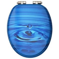 Vidaxl WC sedátka s funkcí pomalého sklápění 2 ks MDF modrá kapka vody