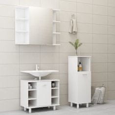 Greatstore 3dílný set koupelnového nábytku bílý vysoký lesk dřevotříska
