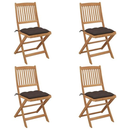 Petromila Skládací zahradní židle s poduškami 4 ks masivní akáciové dřevo