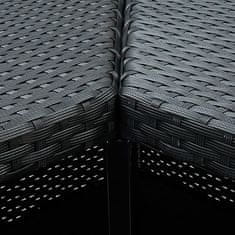 Greatstore Rohový barový stolek černý 100 x 50 x 105 cm polyratan