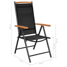 Vidaxl Skládací zahradní židle 6 ks textilen černé