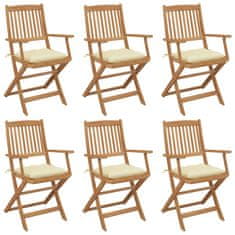 Petromila Skládací zahradní židle s poduškami 6 ks masivní akácie