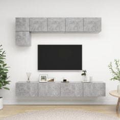 Vidaxl 5dílný set TV skříněk betonově šedý dřevotříska