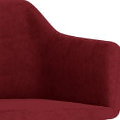 Vidaxl Otočná kancelářská židle, vínově červená, čalouněná sametem