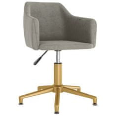 Vidaxl Otočná kancelářská židle, světle šedá, čalouněná sametem