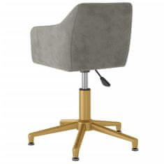 Vidaxl Otočná kancelářská židle, světle šedá, čalouněná sametem