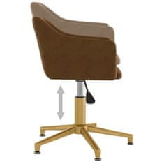 Vidaxl Otočná kancelářská židle, hnědá, čalouněná sametem