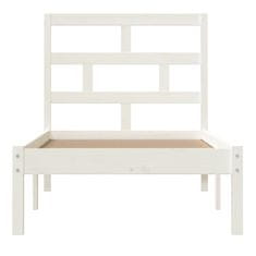 Greatstore Rám postele bílý masivní dřevo 75 x 190 cm Small Single