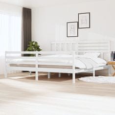 Greatstore Rám postele bílý masivní dřevo 200 x 200 cm