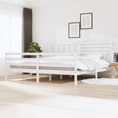 Greatstore Rám postele bílý masivní dřevo 180 x 200 cm Super King