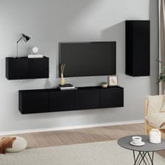 Vidaxl 4dílný set TV skříněk černý kompozitní dřevo