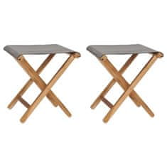 Vidaxl Skládací židle 2 ks masivní teakové dřevo a textil tmavě šedé