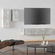 Greatstore 4dílný set TV skříněk betonově šedý kompozitní dřevo