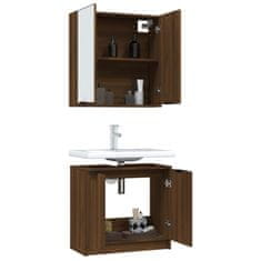 shumee 2dílná sada koupelnových skříněk hnědý dub kompozitní dřevo