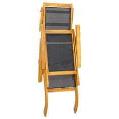 Greatstore Skládací zahradní židle 2 ks masivní akáciové dřevo a textilen