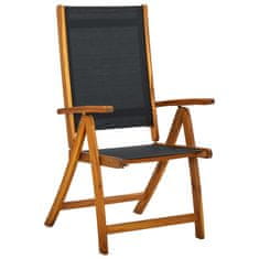 Greatstore Skládací zahradní židle 4 ks masivní akáciové dřevo a textilen