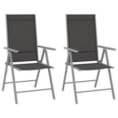 Petromila Skládací zahradní židle 2 ks textilen černé
