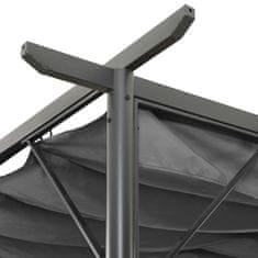 Greatstore Pergola se zatahovací střechou antracitová 3x3 m ocel 180 g/m2