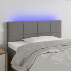 Greatstore Čelo postele s LED tmavě šedé 100x5x78/88 cm textil