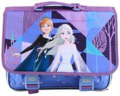 CurePink Dětská školní aktovka Disney|Frozen|Ledové království: Anna & Elsa (objem 18 litrů|41 x 30 x 15 cm) fialový polyester