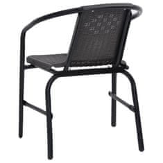 Vidaxl Zahradní židle 2 ks plastový ratan a ocel 110 kg