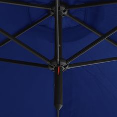 Vidaxl Dvojitý slunečník s ocelovou tyčí 600 cm azurový