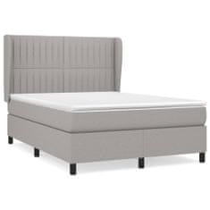 Greatstore Box spring postel s matrací světle šedá 140 x 200 cm textil
