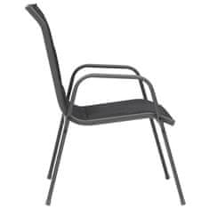 Petromila Stohovatelné zahradní židle 2 ks ocel a textilen černé