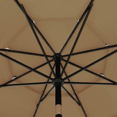 Greatstore 3stupňový slunečník s hliníkovou tyčí taupe 3,5 m