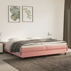 Petromila Box spring postel s matrací růžová 200x200 cm samet