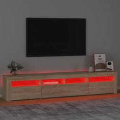 Greatstore TV skříňka s LED osvětlením dub sonoma