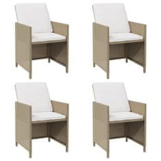 Vidaxl Zahradní židle s poduškami 4 ks polyratan béžové