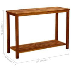 Petromila Zahradní konzolový stolek 110x40x75 cm masivní akáciové dřevo