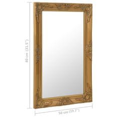 Petromila Nástěnné zrcadlo barokní styl 50 x 80 cm zlaté