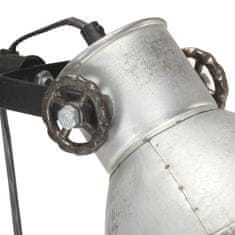Vidaxl Podlahová lampa se 2 svítidly stříbrná E27 litina