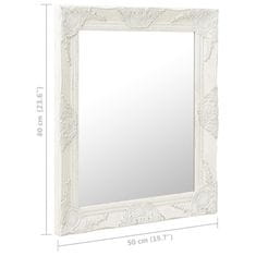 Greatstore Nástěnné zrcadlo barokní styl 50 x 60 cm bílé
