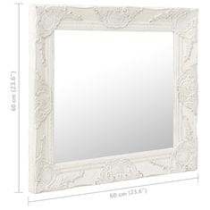 Petromila Nástěnné zrcadlo barokní styl 60 x 60 cm bílé
