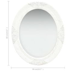 Petromila Nástěnné zrcadlo barokní styl 50 x 60 cm bílé