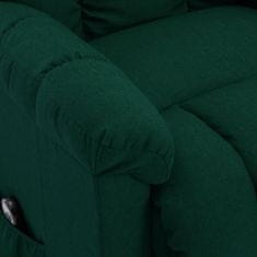 Greatstore Zvedací polohovací křeslo tmavě zelené textil