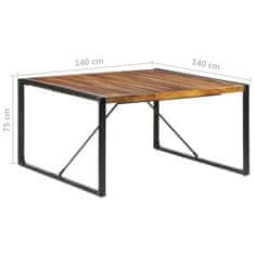 Greatstore Jídelní stůl 140 x 140 x 75 cm masivní dřevo sheeshamový povrch