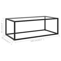 Vidaxl Čajový stolek černý s tvrzeným sklem 100 x 50 x 35 cm
