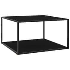 Greatstore Konferenční stolek černý s černým sklem 90 x 90 x 50 cm
