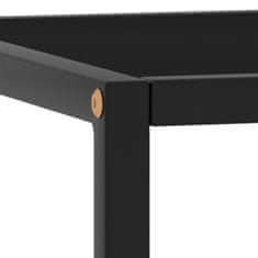 Greatstore Konferenční stolek černý s černým sklem 90 x 90 x 50 cm