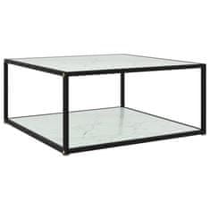 Vidaxl Čajový stolek bílý 80 x 80 x 35 cm tvrzené sklo