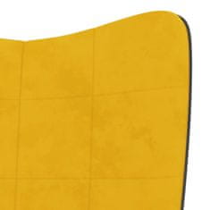 Greatstore Relaxační křeslo hořčicově žluté samet a PVC