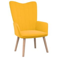 Greatstore Relaxační křeslo se stoličkou hořčicově žluté samet
