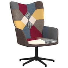 shumee Relaxační křeslo se stoličkou patchwork textil