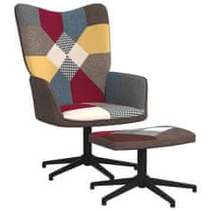 shumee Relaxační křeslo se stoličkou patchwork textil