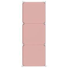 Vidaxl Dětská modulární skříň s 6 úložnými boxy růžová PP